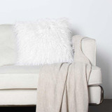 Shaggy Faux Fur Set of 2 Pillows-white