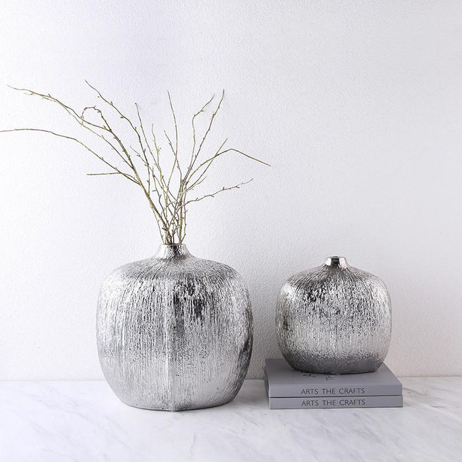 Silver Squircle Vase set of 2