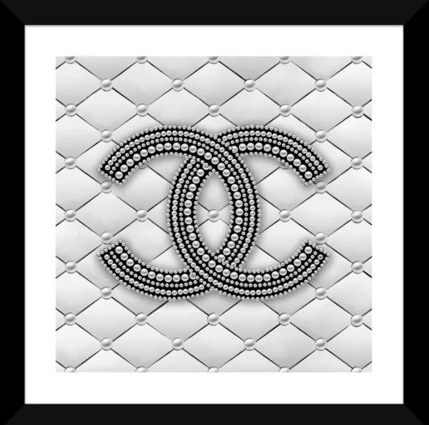 Chanel Pearl Logo Framed Art