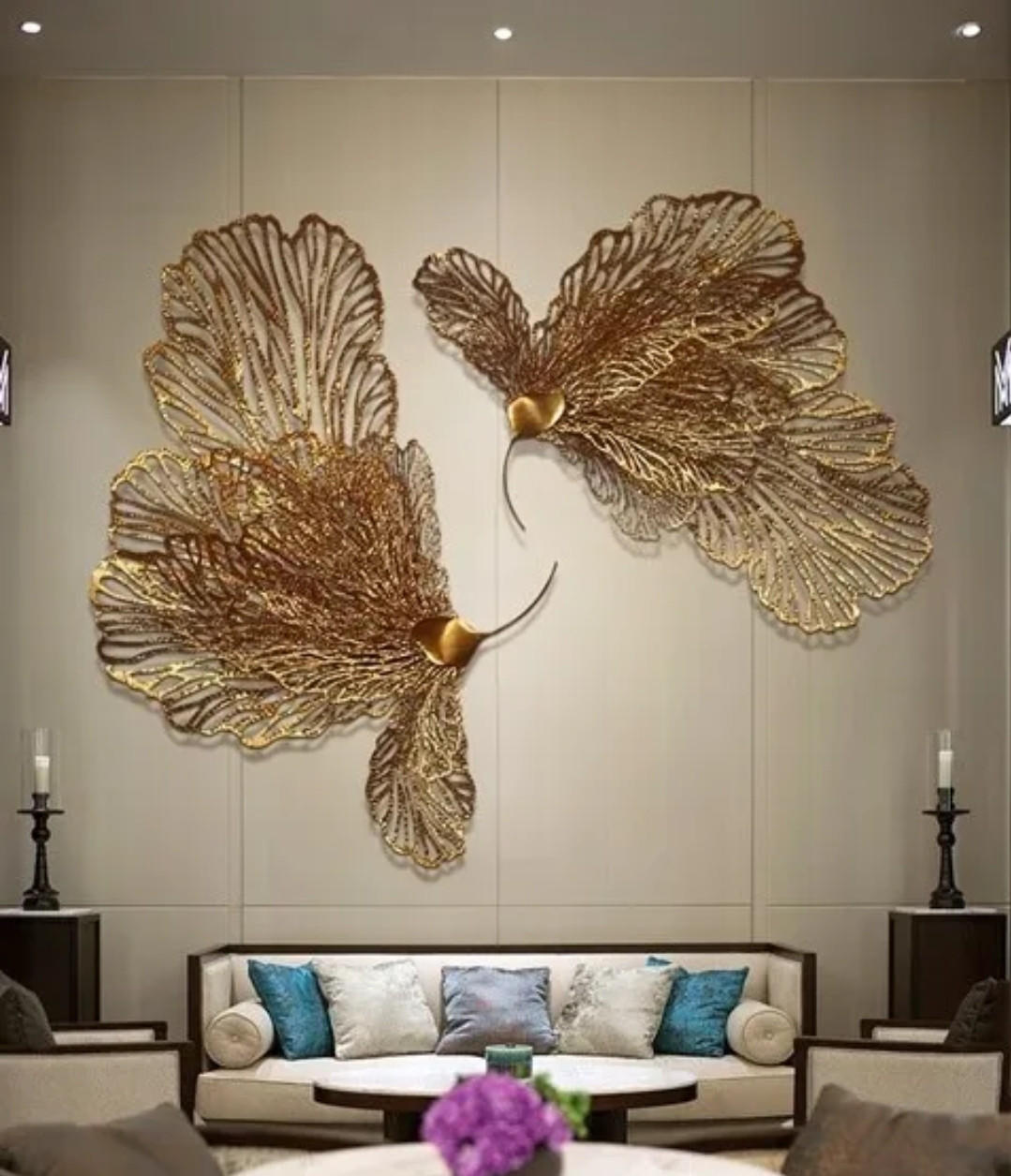 Feathers Metal Art Wall Hanging