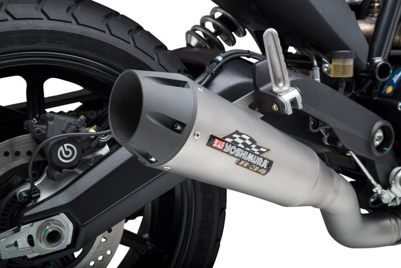 Yoshimura R-34 Works Slip-On Exhaust with Stainless Muffler for Ducati Scrambler Classic 16-18