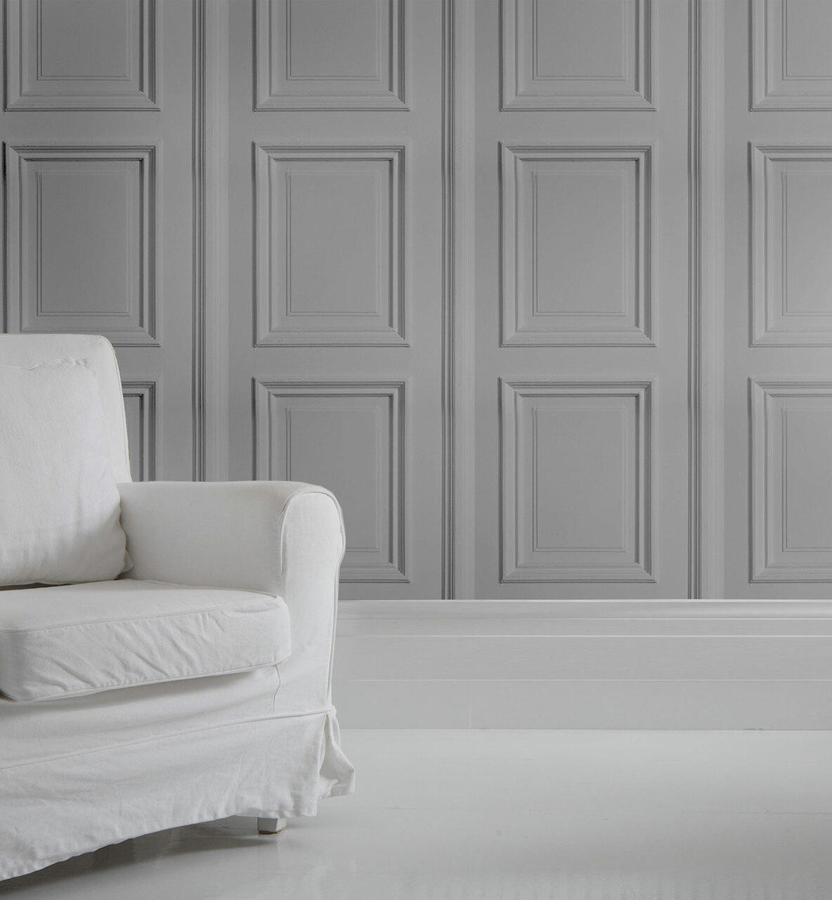 Amara Panel Wallpaper - Charcoal Grey | DIY | Wallpaper - B&M