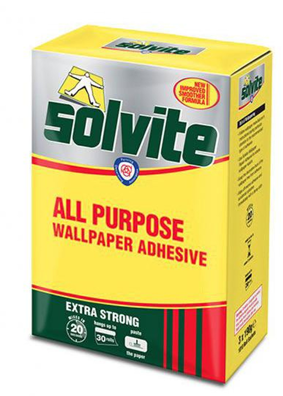 Solvite All-Purpose Wallpaper Adhesive, Reliable Adhesive for Wallpaper,  All-Purpose Adhesive with Long-Lasting Results, Wallpaper Paste Hangs up to  5