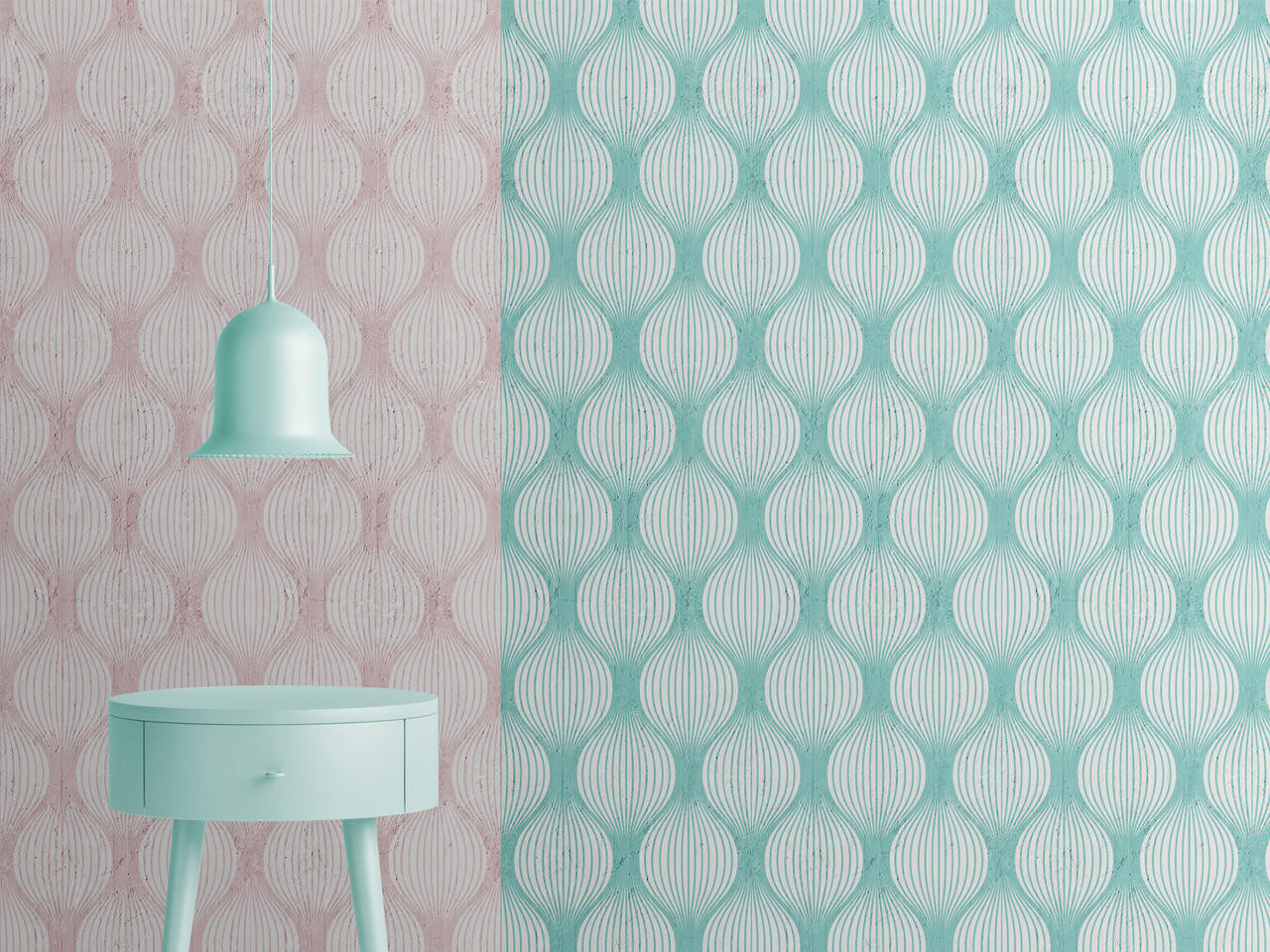 Pink Geometric Bulbs Wallpaper