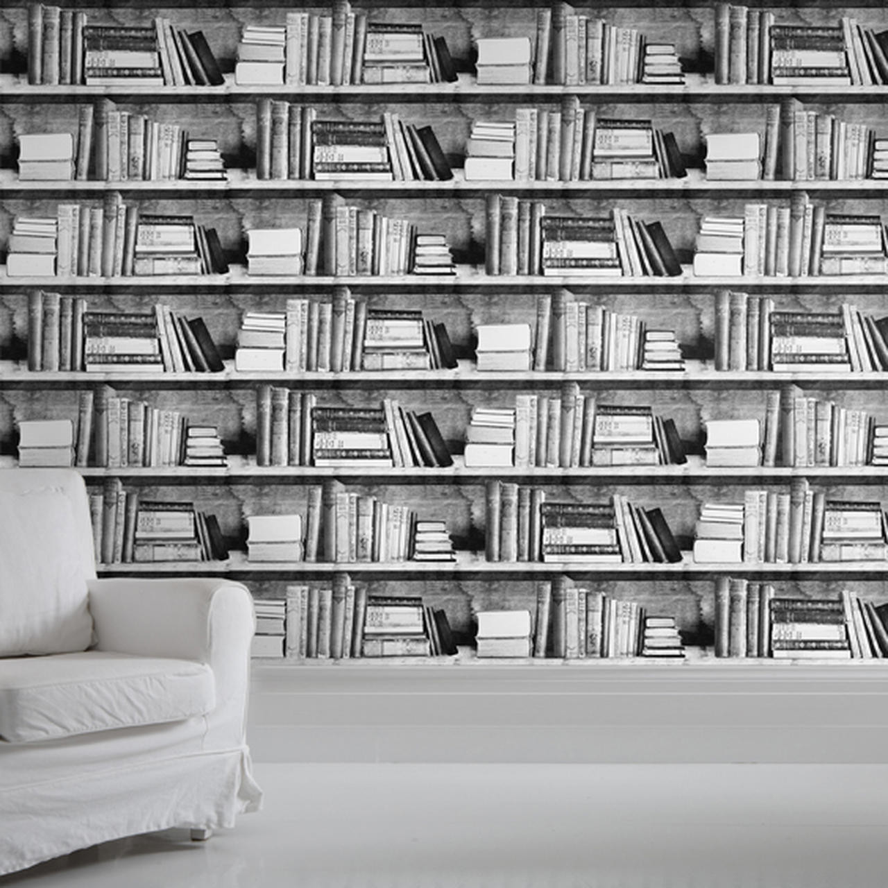 Bookshelf Wallpaper  Realistic Library Design  Milton  King