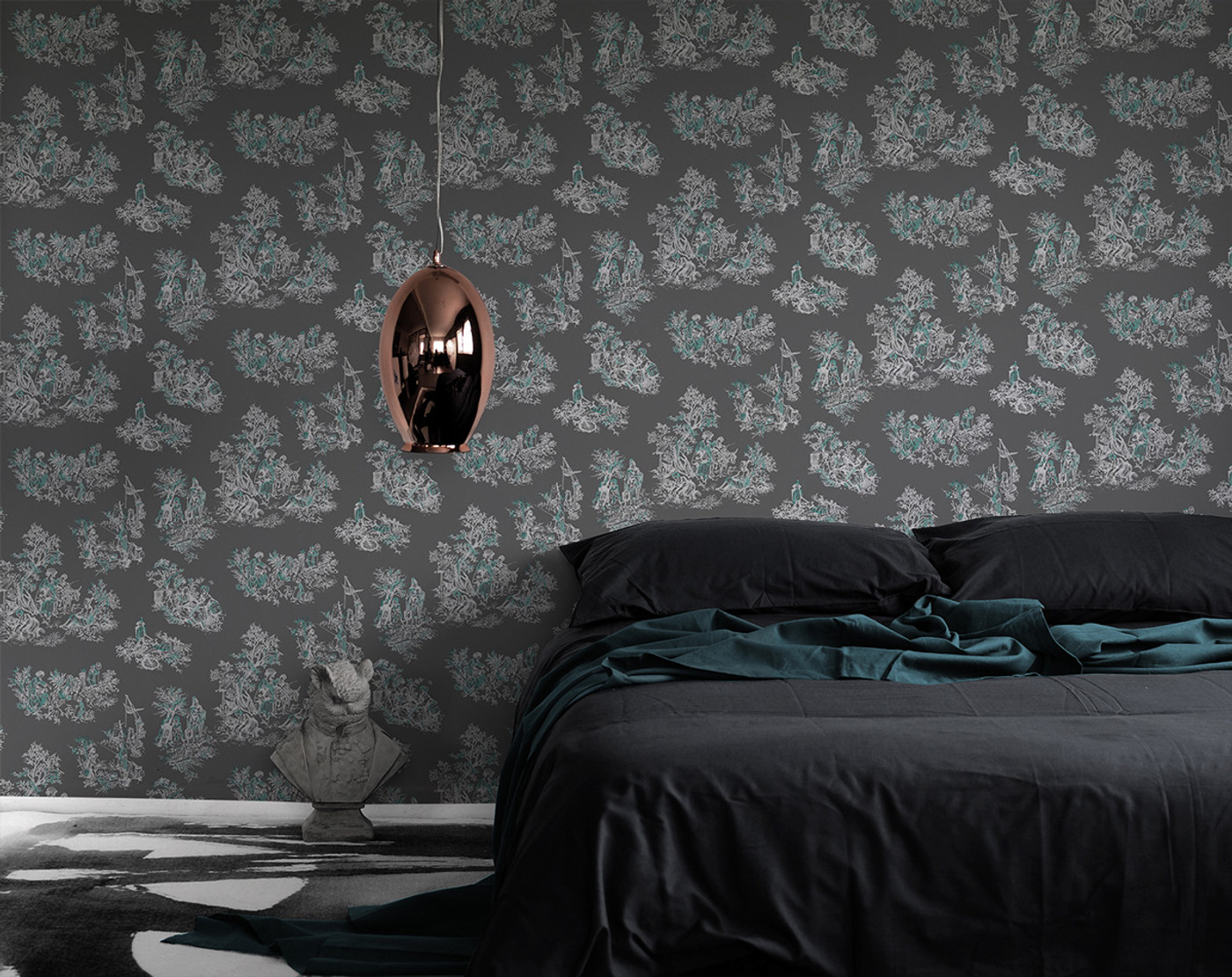 grey bedroom wallpaper