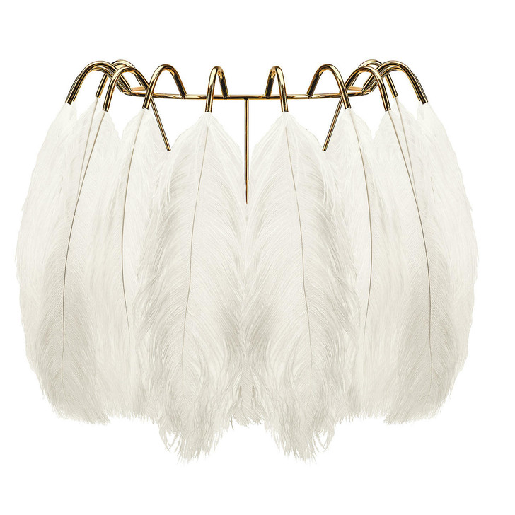 Young and Battaglia Feather Wall Lamp -White
