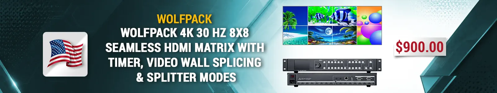 WolfPack 4K 30 Hz 8x8 Seamless HDMI Matrix