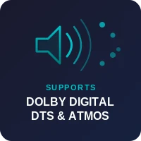 Supports Dolby Digital, DTS, and Dolby Atmos audio pass-through