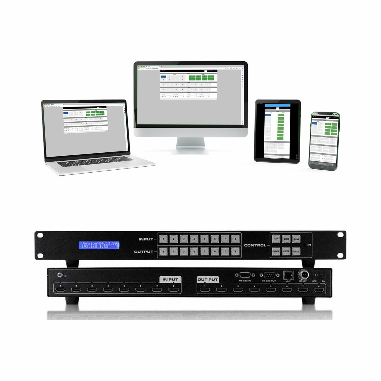 Sports Bar Fixed HDMI Matrix Switchers Up to 8-TVs