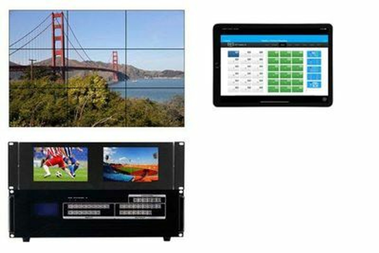 4K 60 Hz HDMI Matrix Video Wall Switches to 18 TVs