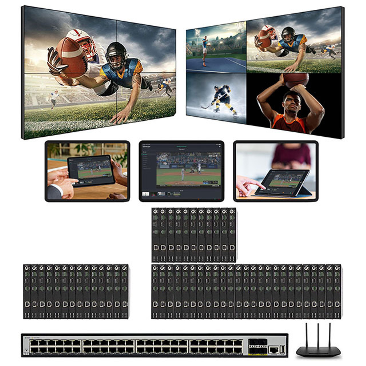 1080p HDMI Over LAN Matrix Switchers To 40-TVs