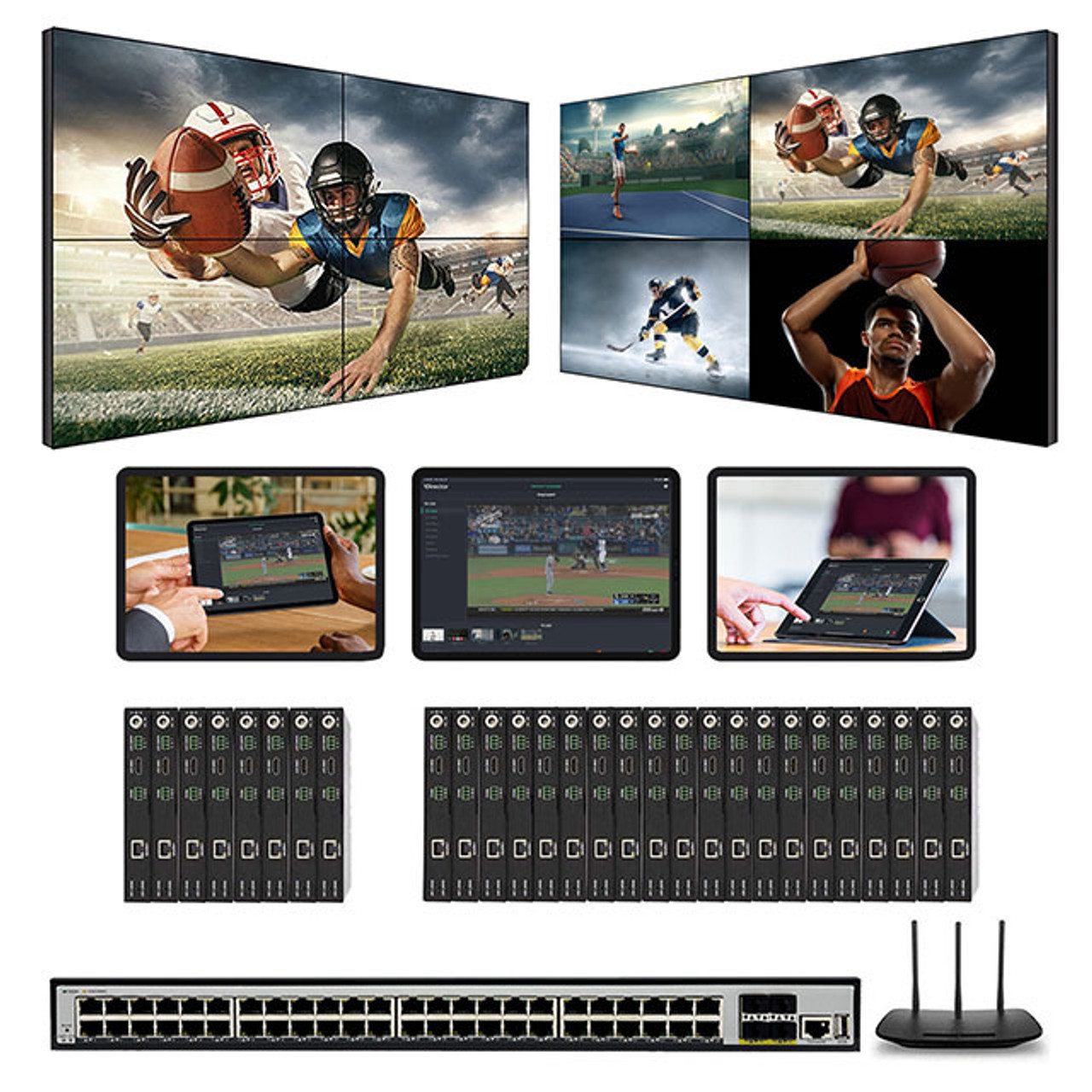 1080p HDMI Over LAN Matrix Switchers To 20-TVs