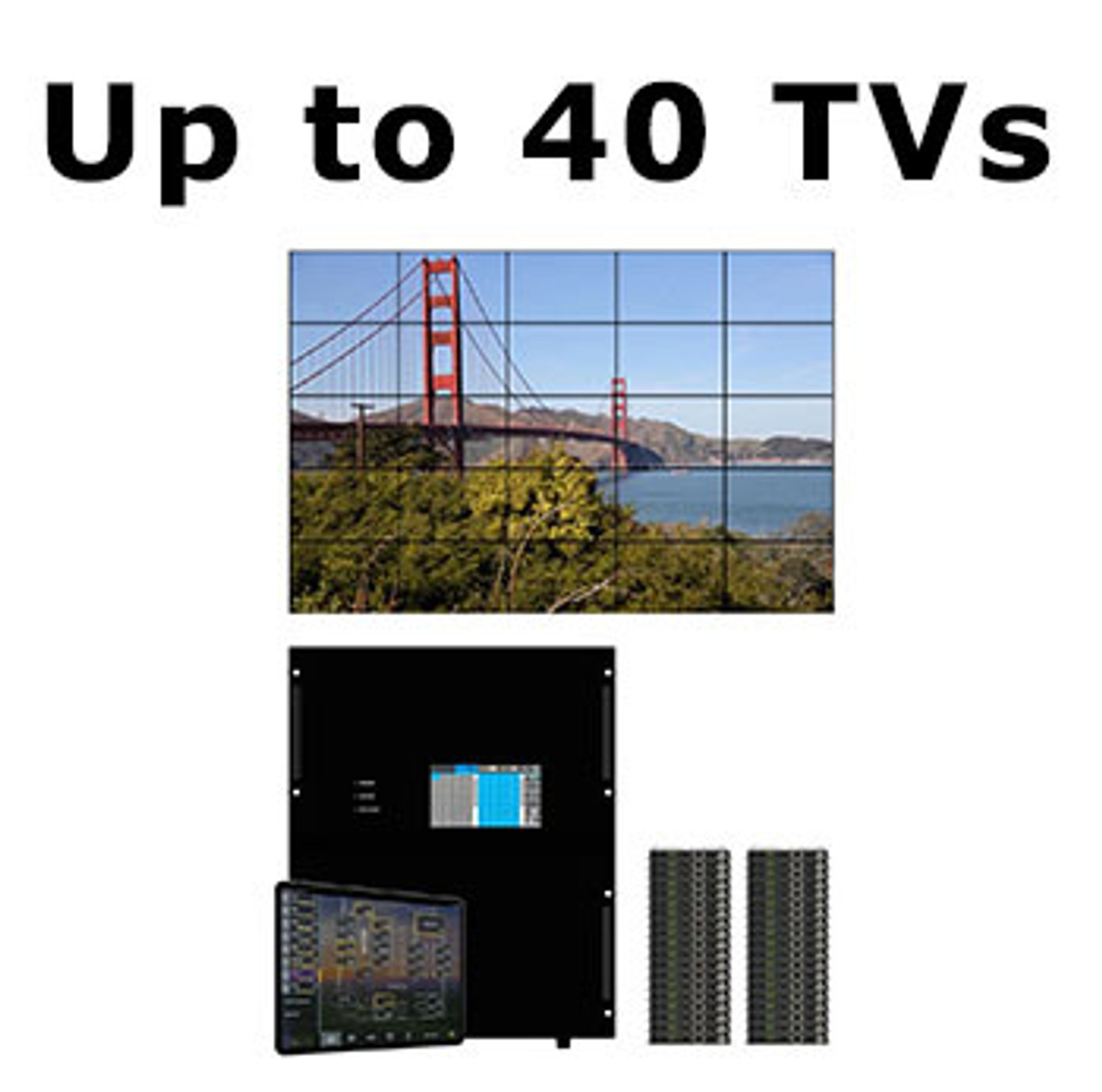 Up to 40-TVs with Free Video Wall Processing