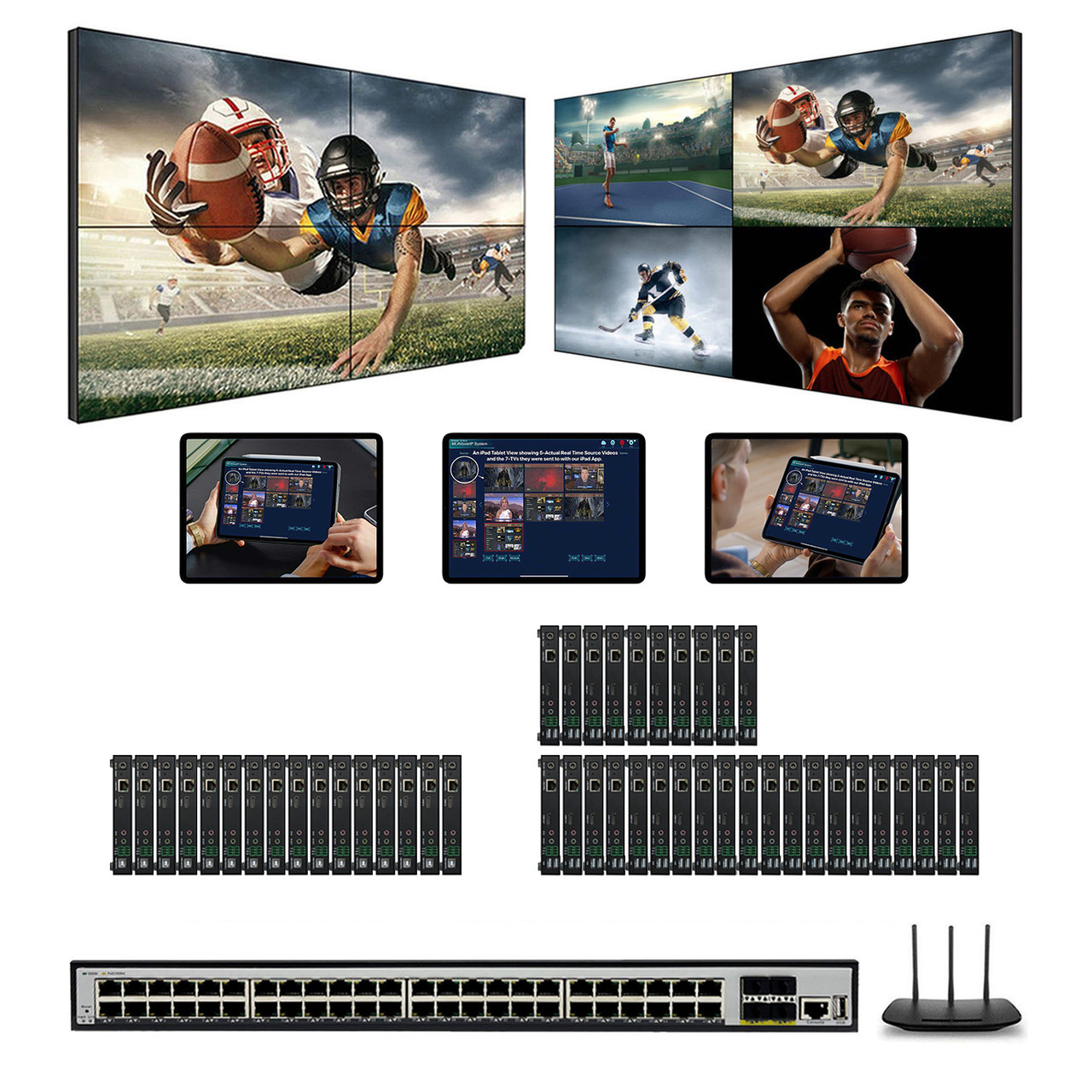 1080p AV over IP Matrix Switchers for Up to 30-TVs