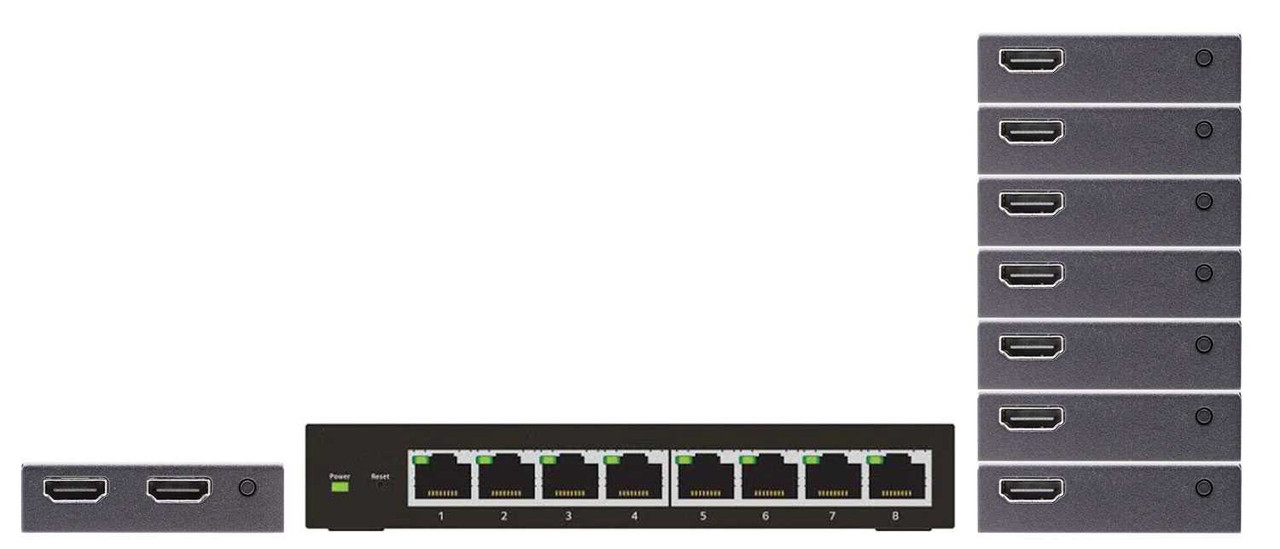 1080p Network HDMI Over CAT6 Splitter up to 47 TVs