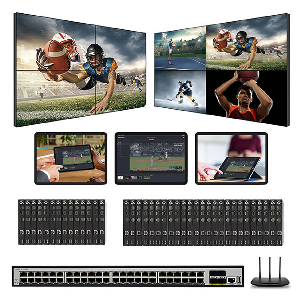 1080p HDMI Over LAN Matrix Switchers To 30-TVs