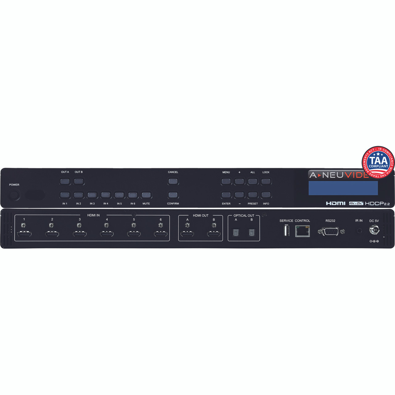A-NeuVideo ANI-62HDRH HDMI Matrix Switcher Scaler - Thumbnail 2