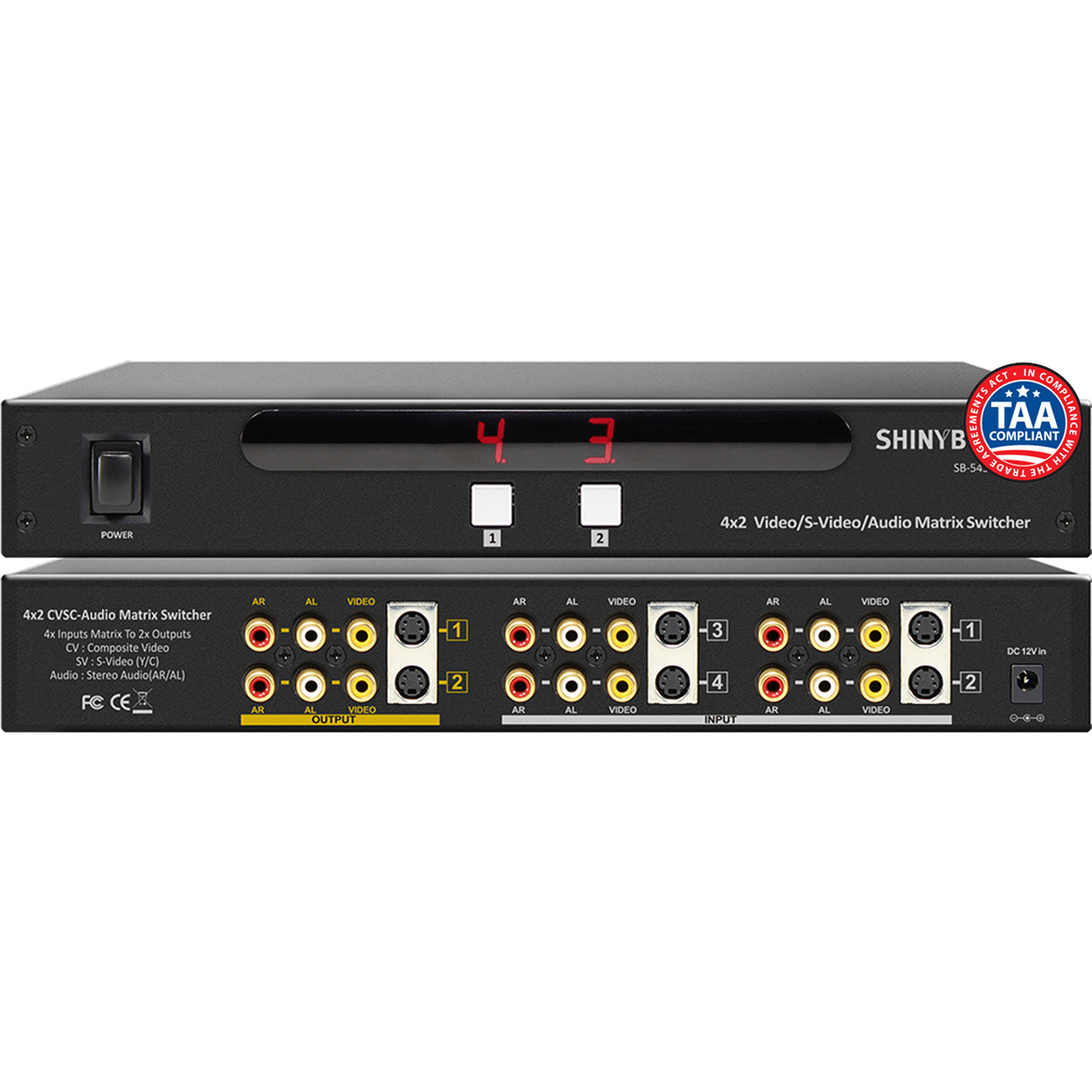テレビ SHINYBOW SB-5450 ShinyBow SB-5450 S-Video/Composite Matrix Switcher (SB-5450