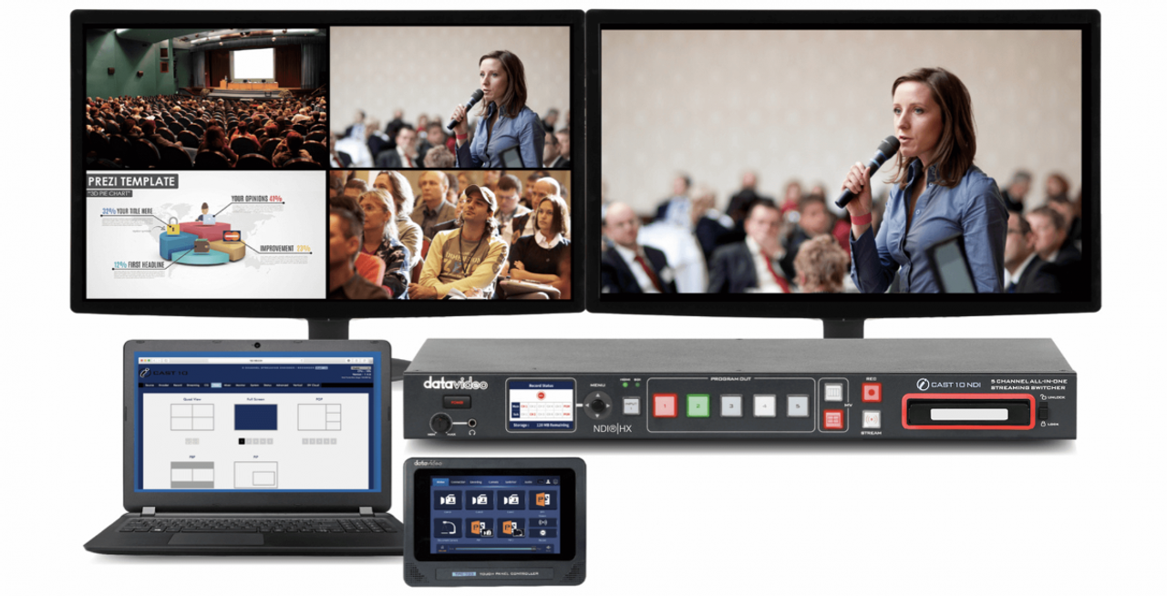 Datavideo iCast 10NDI 5-Channel All-in-one Streaming Switcher