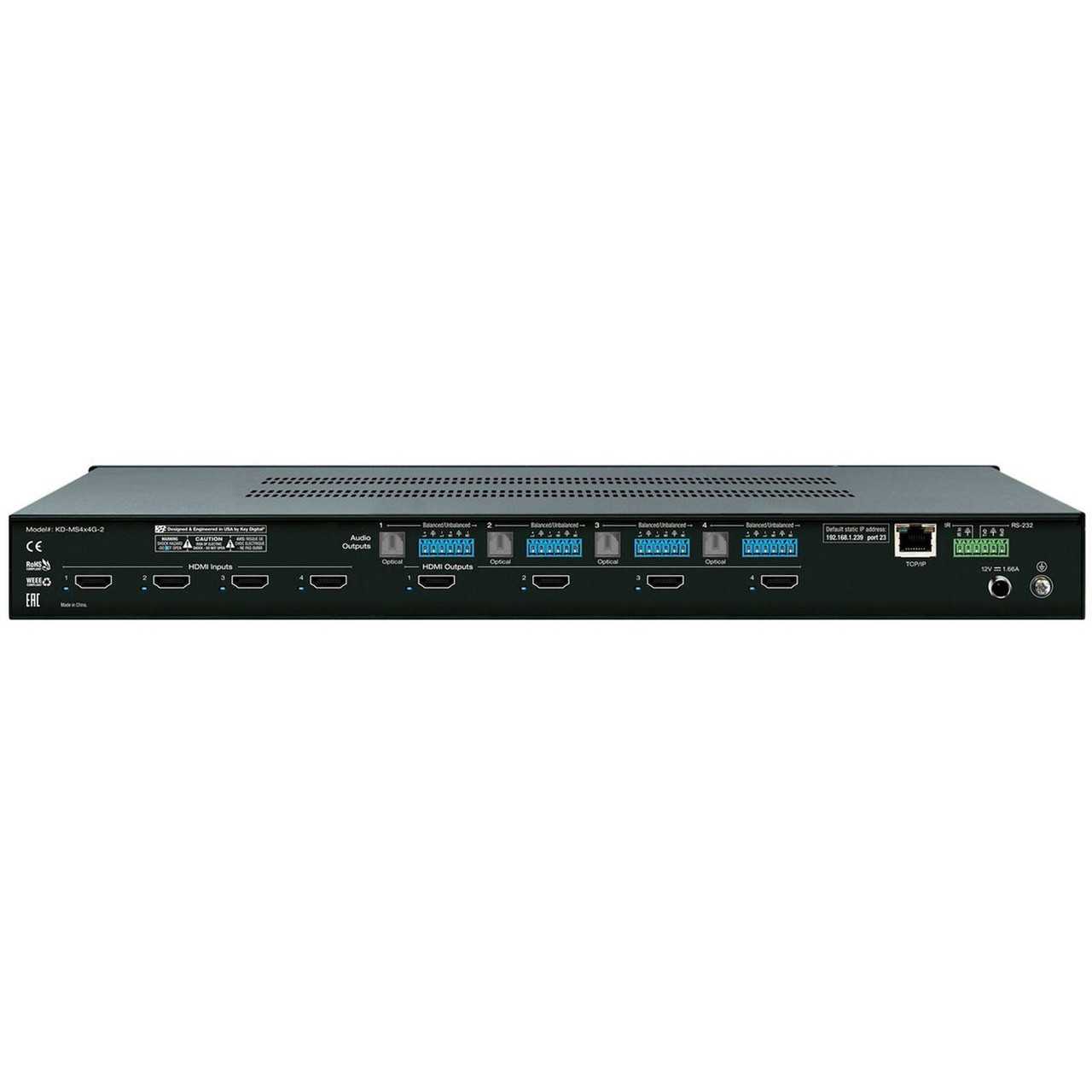 Key Digital KD-MS4X4G-2 4 Input 4 Output HDMI Matrix Switch