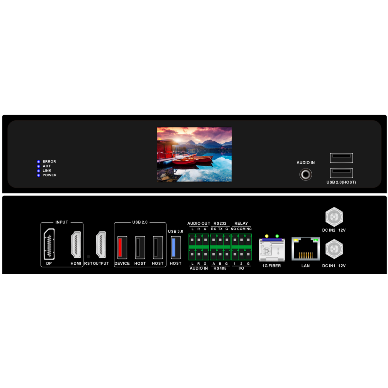 WolfPack 4K 60 AV Over IP HDMI 2.0 Transceiver with Front Panel LCD Screen