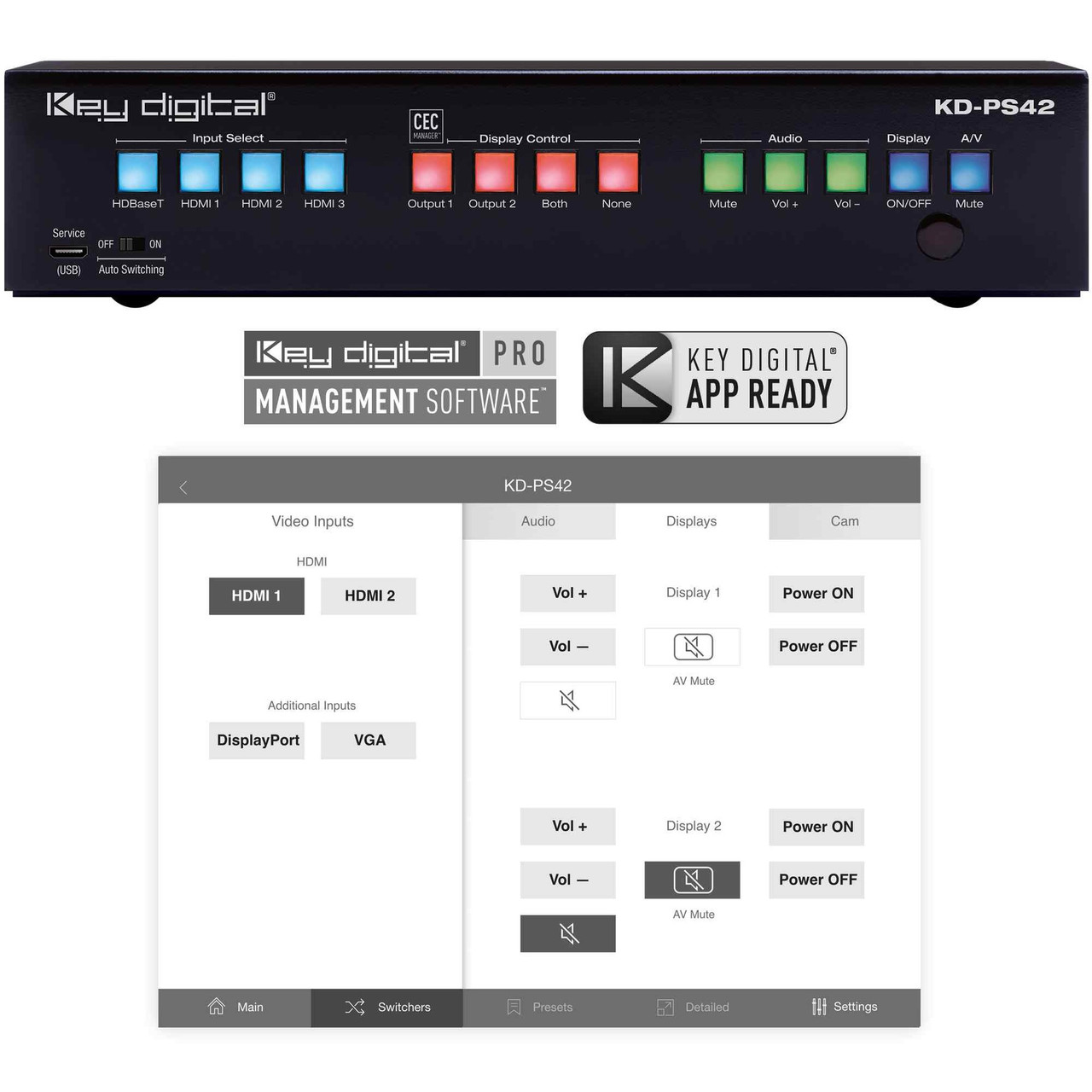 Key Digital KD-PS42 4K/18G Presentation Switcher