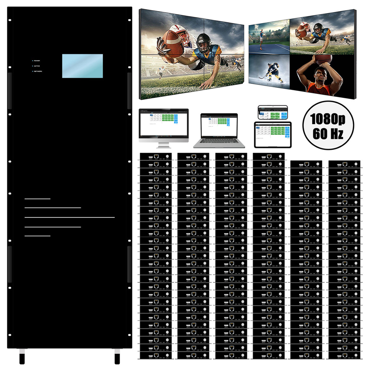 Up to 160x160 HDMI Matrix Switch via CAT6 To 450