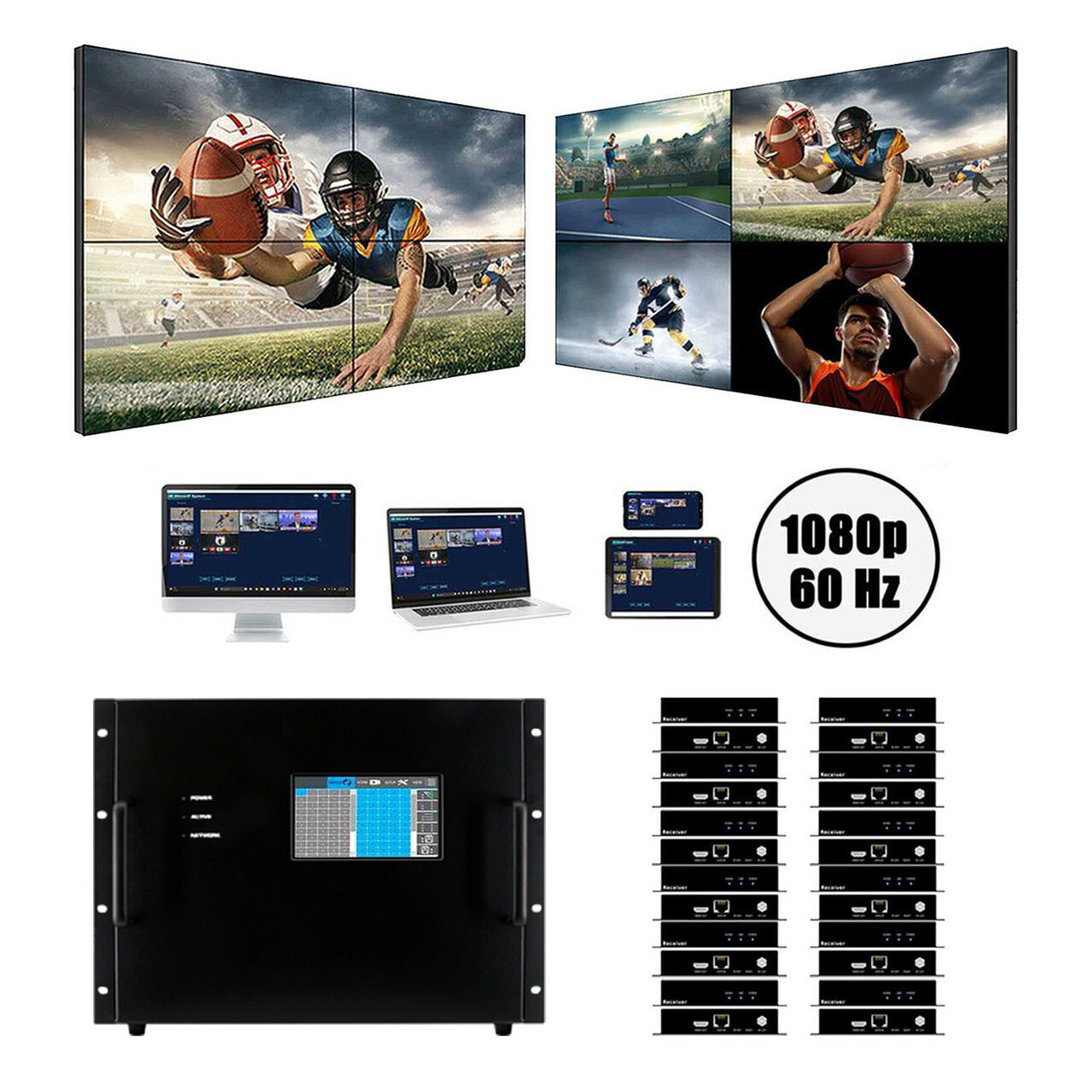 Up to 48x48 HDMI Matrix Switchers via CAT6 to 450'