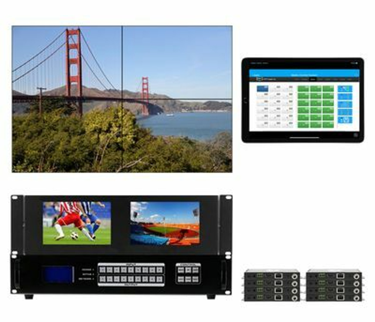 Up To 8 TV HDMI Switchers w/Video Walls via CAT6