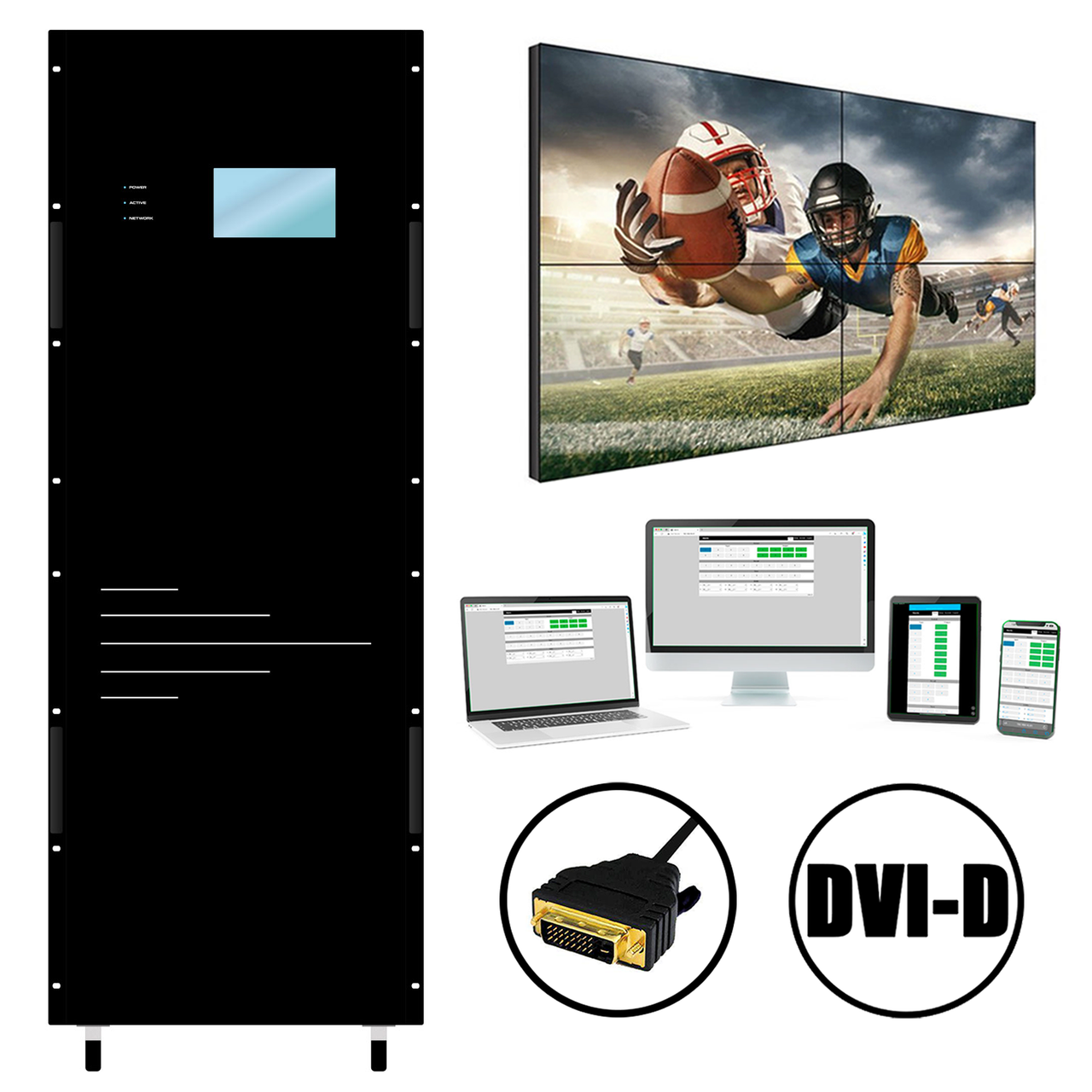 Up To 160x160 DVI Matrix Switchs with Video Walls