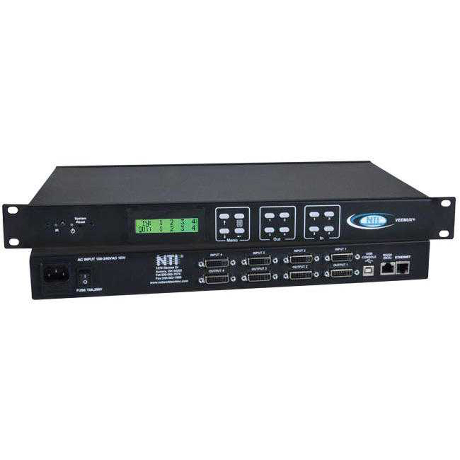 GEFEN EXT-DVIKVM-841DL COMMUTATEUR KVM 8x1, Dual link DVI-D, USB2.0, audio, contrôle IR ou RS232