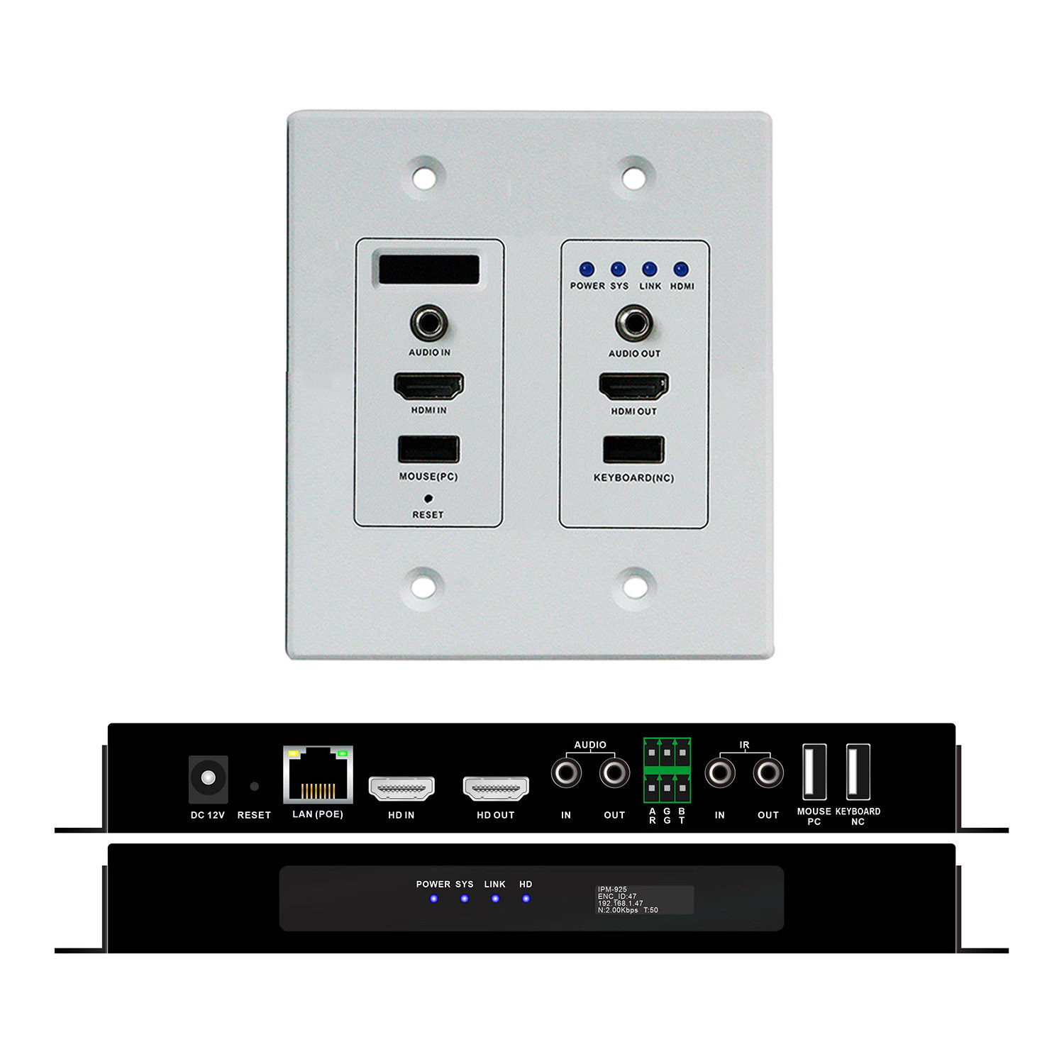 4K 30 AV Over IP WallPlate Matrix Switchers