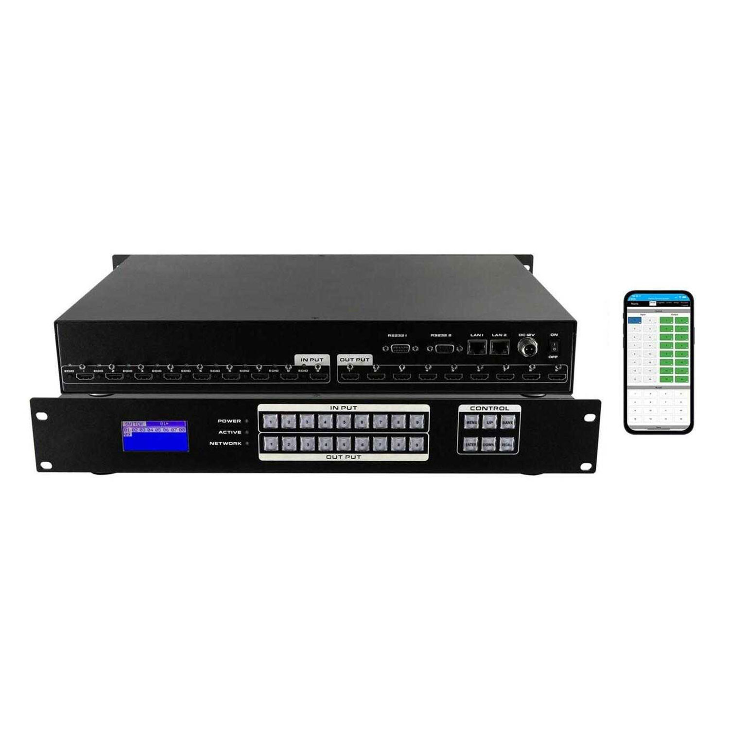 4K 9x9 HDMI Matrix Switch with Apps & WEB GUI, WolfPack