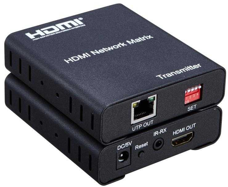 HDMI Over LAN Adapter w/POE, Remote Control, HDMI Loopout, IR & LED