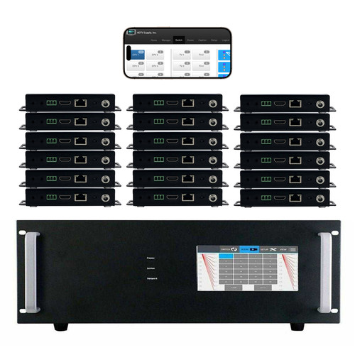 WolfPack 4K 30 Hz 12x18 HDMI Matrix Switcher w/Touch Screen & HDMI over CAT6 Extenders