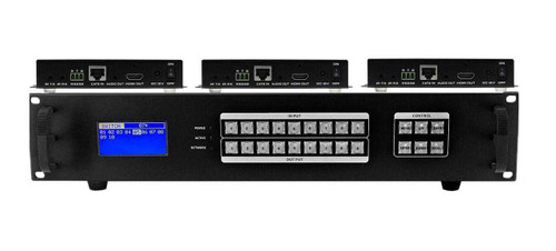 Seamless 4x3 HDMI Matrix Switcher over CAT6 w/3-HDBaseT Receivers & 100ms Switching