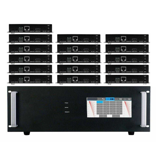 WolfPack 4K 30 Hz 14x16 HDMI Matrix Switcher w/Touch Screen & HDMI over CAT6 Extenders