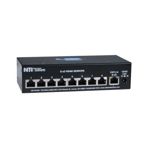 NTI E-RJ8-RS485-D 8-port RJ45 RS485 Sensor Expander, Din Mount