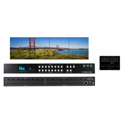 4K 8X8 HDMI Matrix with 8-Video Wall Views & Seamless Switching