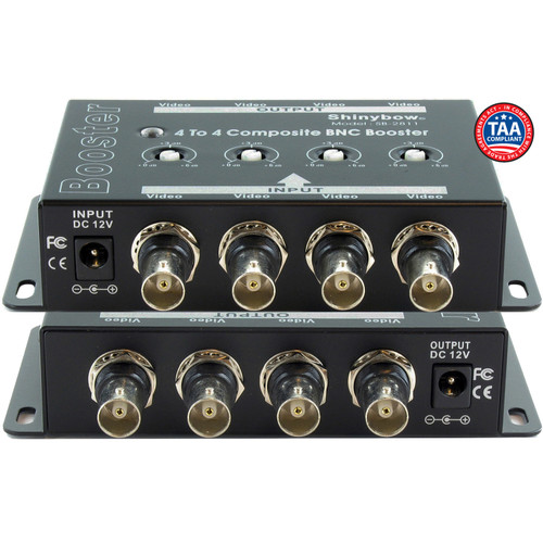 Shinybow SB-2811 (BNC) 4 to 4 Composite Video Extension Booster