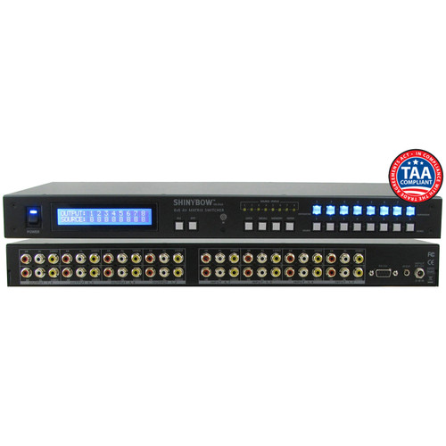 Shinybow SB-5548LCM 8X8 Composite Video + Analog Audio Matrix Switch