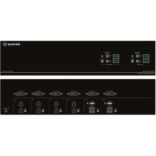 Black Box SS4P-DVI-4X2-UCAC Secure KVM Matrix Switch NIAP3 2 User x 4 Source DVII USB AUD CAC