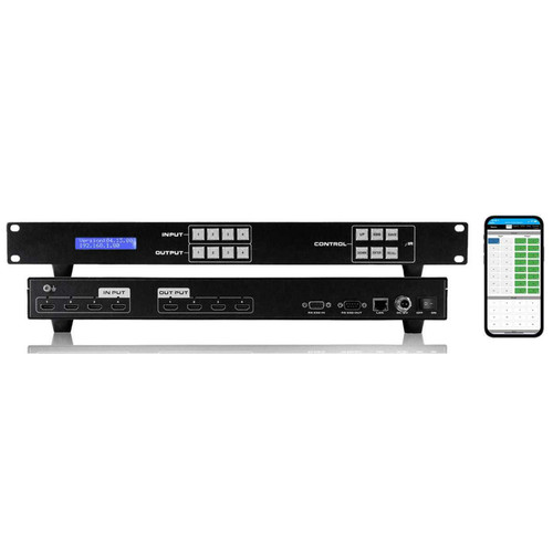 WolfPack 4K 60 Hz 4x4 HDMI Matrix Switcher with Apps, WEB GUI & HDCP 2.2
