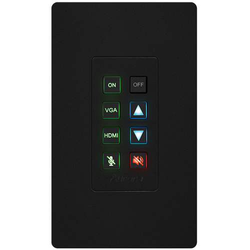 Aurora Multimedia DXB-8i-G2-B 8-Button 1-Gang Backlit Button Control Pad (Black)