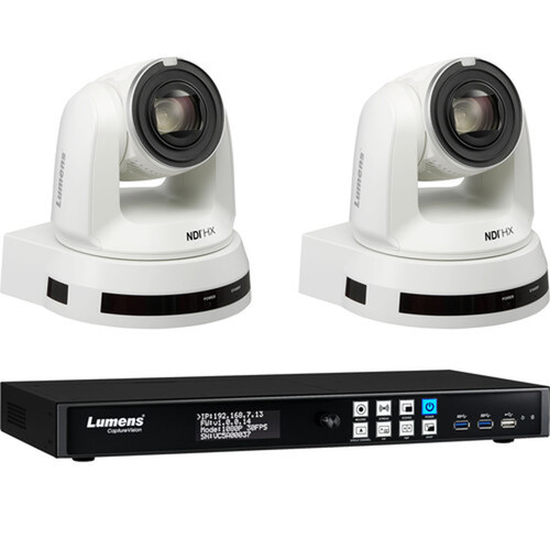 Lumens LC100BUNDLE61PW Media Processor Bundle LC100 CaptureVision System & Two PTZ Cameras (White)