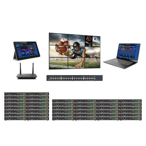 4K 30 Hz 16x24 AV Over IP POE Matrix Switch