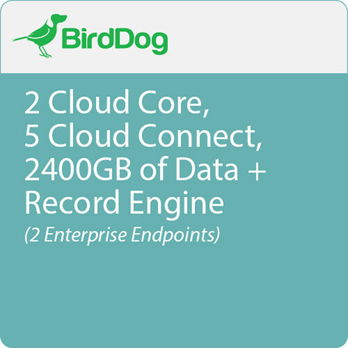 BirdDog BDCLOUDENTERPRISE 2 Cloud Core, 5 Cloud Connect, 2400GB of Data + Record Engine (1 Year)