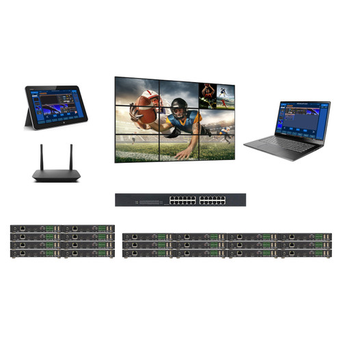 4K 30 Hz 8x12 AV Over IP POE Matrix Switch