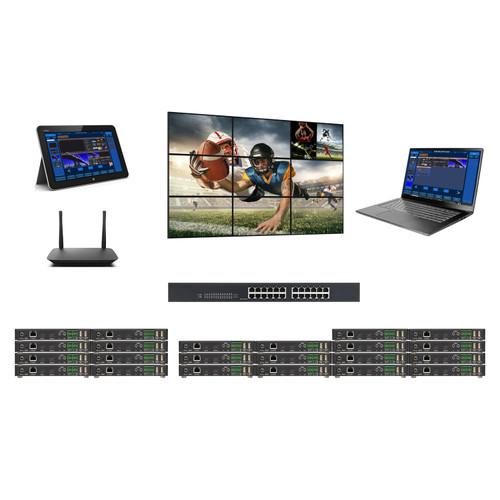 4K 30 Hz 8x14 AV Over IP POE Matrix Switch